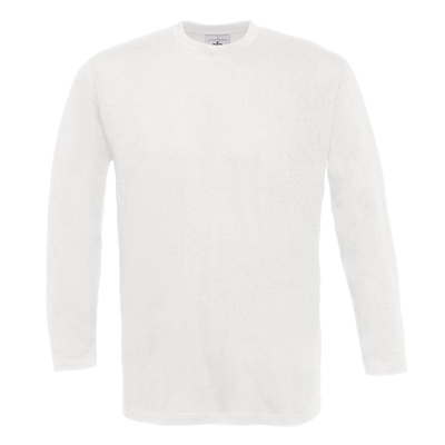T-shirt langrmet hvid str. 2XL